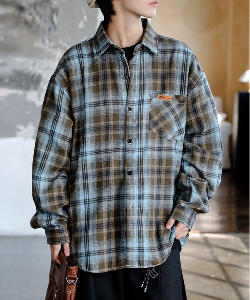 「neos」 長袖シャツ MEDIUM グリーン系その他 メンズ_画像7