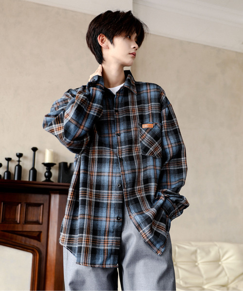 「neos」 長袖シャツ MEDIUM グリーン系その他 メンズ_画像8