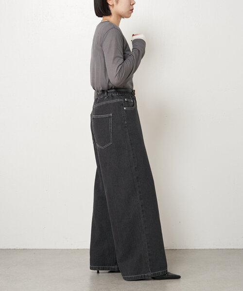 「Jena espace merveilleux」 デニムパンツ 38 ブラック レディース_画像9