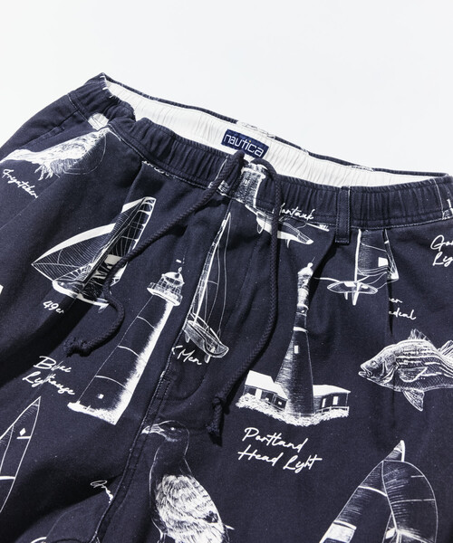 NAUTICA ショートパンツ 3点セット NAUTICA（ノーティカ） ハーフパンツ パンツ 短パン OCEAN総柄 ツイル