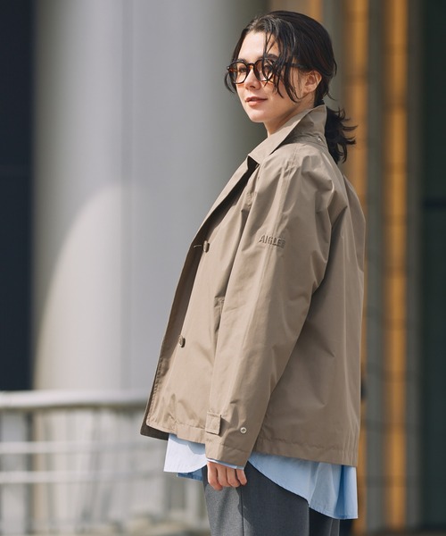 【美品】AIGLE GORE-TEX ベージュ トレンチコート　撥水 Sサイズ GORE-TEX ゴアテックス 防水 透湿 防風 フーデッドトレンチコート