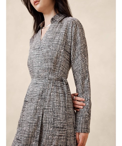 「BANANA REPUBLIC FACTORY STORE」 シャツワンピース X-SMALL ブラック レディース_画像4