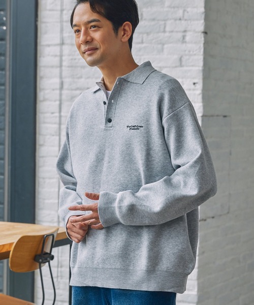 「THE CRAFT CREW PRODUCTS」 長袖ニット M チャコール メンズ_画像6