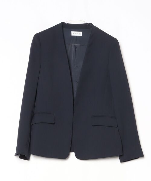 PLST ネイビー ノーカラージャケット XXL PLST（プラステ） ノーカラージャケット M ネイビー レディース