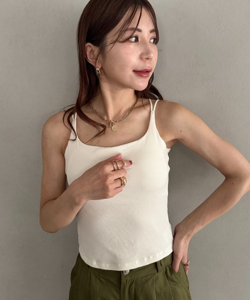カップ付き キャミソール カップ付きスパゲッティストラップ