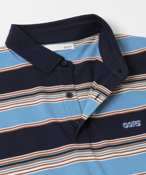 未使用　MARK&LONA　ボーダー柄ポロシャツ　S相当　ブルー系 URBAN RESEARCH Sonny Label uvカット ポロシャツ OOPS 接触冷感