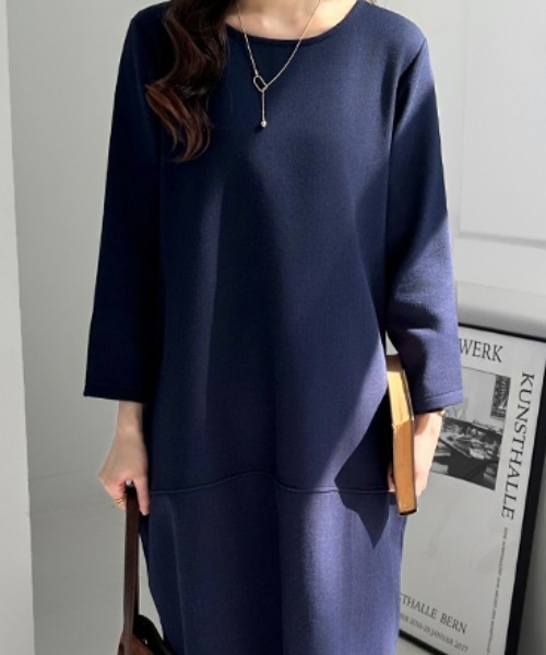 「COCOMOMO」 長袖ワンピース X-LARGE ブラック レディース_画像8