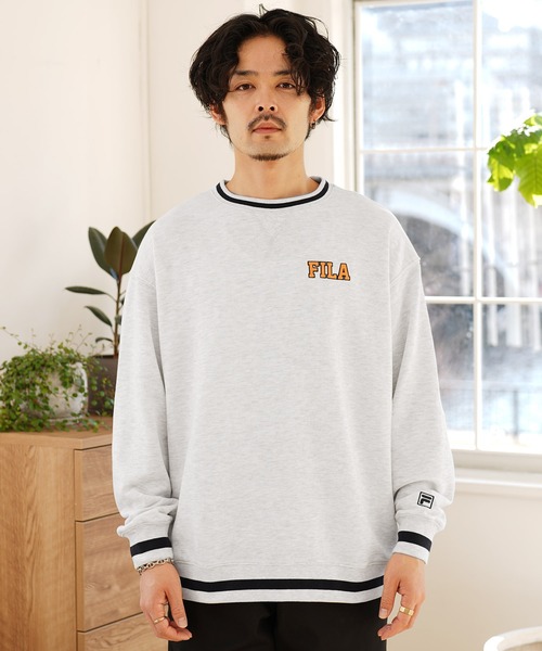 「FILA」 スウェットカットソー X-LARGE アッシュグレー メンズ_画像2