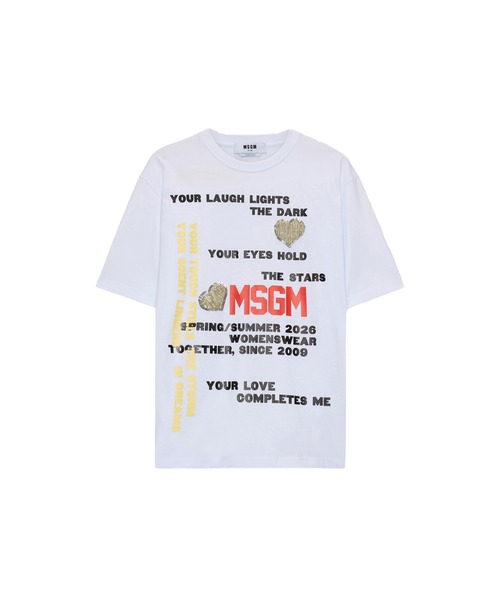 tシャツ スパンコール ハート グラフィック Tシャツ レディース