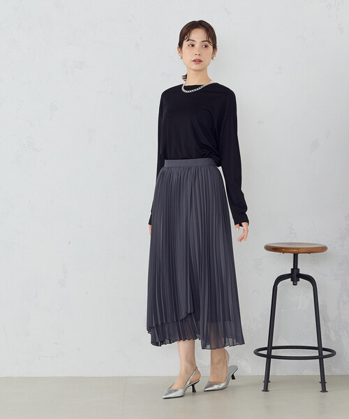 「COMME CA ISM」 長袖カットソー MEDIUM グレイッシュベージュ レディース_画像7