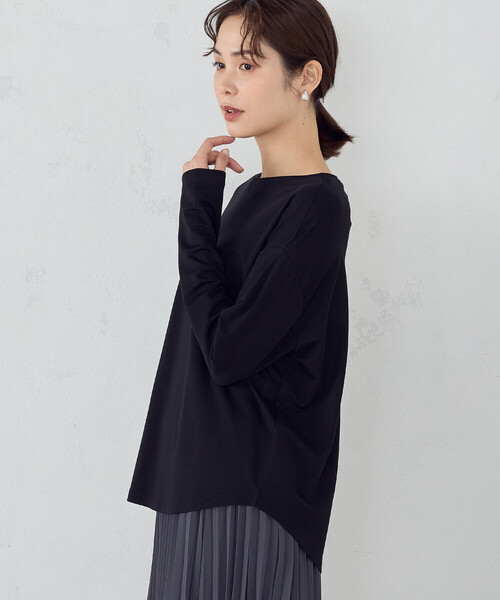 「COMME CA ISM」 長袖カットソー MEDIUM グレイッシュベージュ レディース_画像8