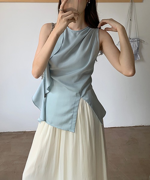 「Girly Doll」 「Doula Doula」ノースリーブブラウス S ブルー レディース_画像4