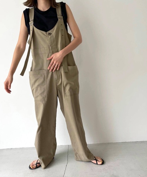 CANAL JEAN（キャナルジーン） オーバーオール 38 カーキ レディース
