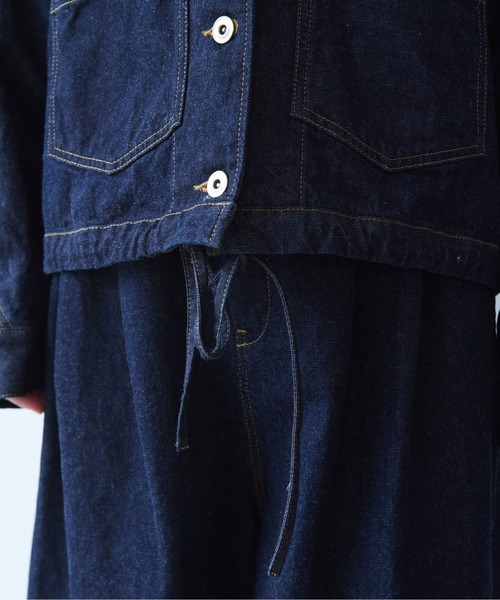 yuni デニムジャケット gジャン Cotton 11oz denim no collar cocoon