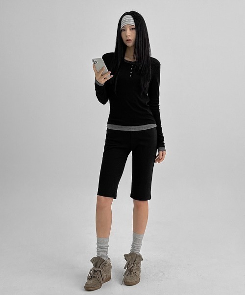 「BLACKUP」 長袖カットソー FREE チャコール レディース_画像3