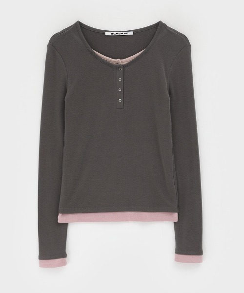 「BLACKUP」 長袖カットソー FREE チャコール レディース_画像9