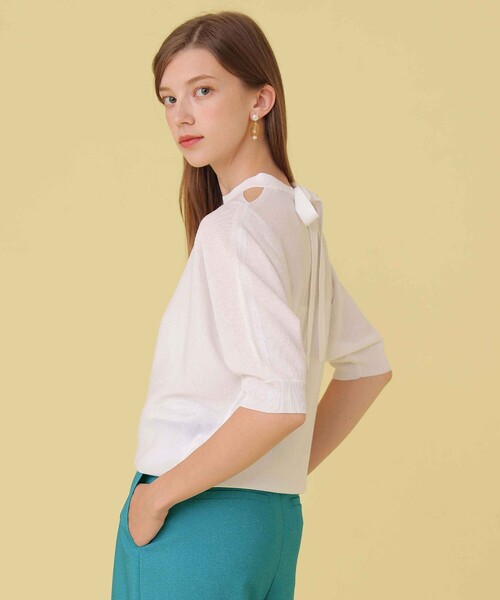 ANAYI（アナイ） ニット セーター バックリボンショルダースリット