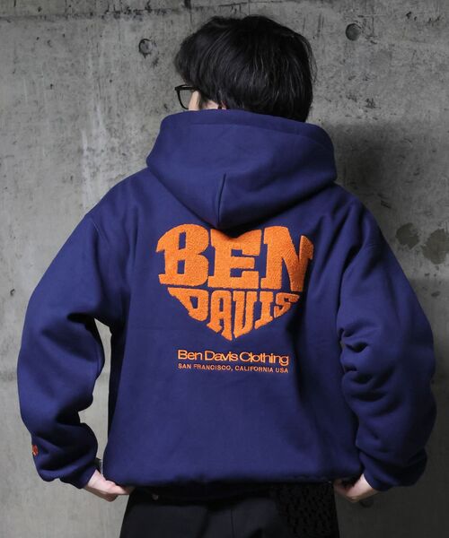 BEN DAVIS（ベンデイビス） パーカー 裏起毛 「」HEART CHENILLE ZIP