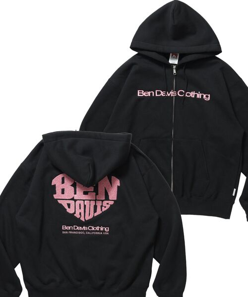 BEN DAVIS（ベンデイビス） パーカー 裏起毛 「」HEART CHENILLE ZIP