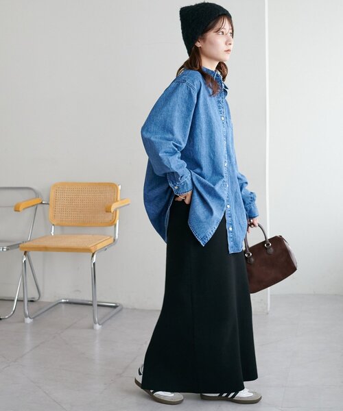 「DISCOAT」 長袖シャツ MEDIUM ネイビー レディース_画像7