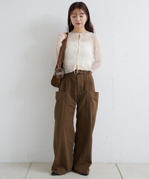 「Kastane」 パンツ 0 ダークブラウン レディース_画像8