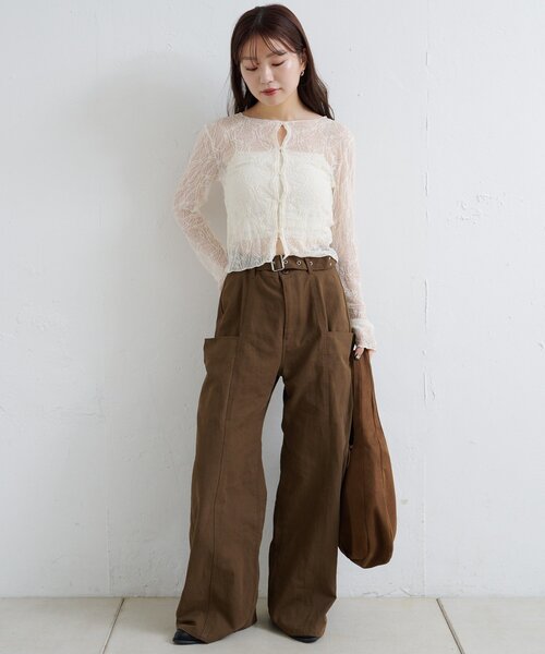 「Kastane」 パンツ 0 ダークブラウン レディース_画像9
