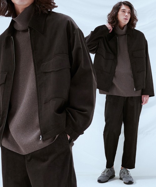 WYM LIDNM ブルゾン アウター RAYON 11W CORDUROY ZIP OUTER SET-UP