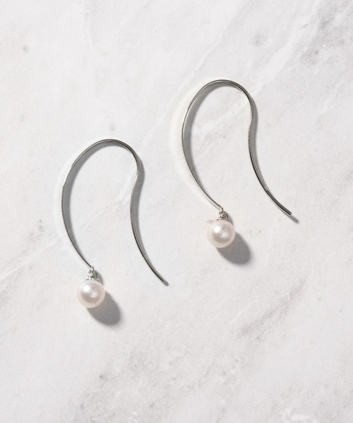 ピアス Pt900 アコヤパール フック ピアス 4mm レディース メンズ_2