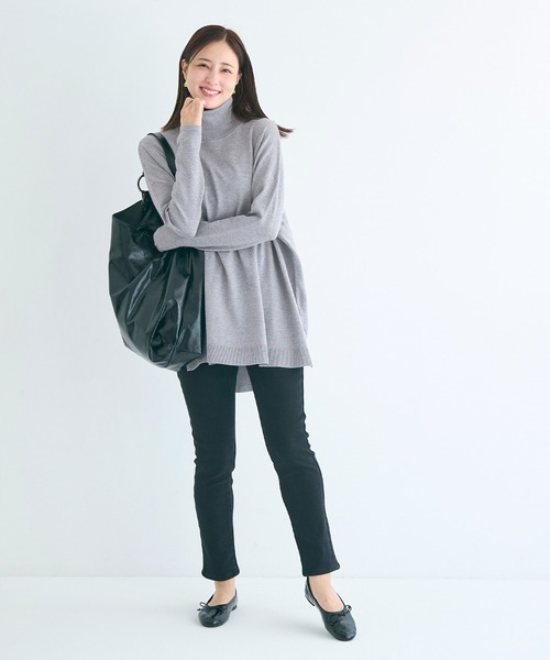 【美品】LEONARD　タートルニット チュニック coca（コカ） ニット セーター テールカットタートルネック ニット