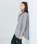 タートルネック ニット セーター テールカット...の詳細画像4