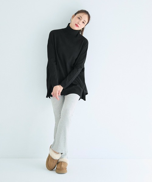 【美品】LEONARD　タートルニット チュニック coca（コカ） ニット セーター テールカットタートルネック ニット