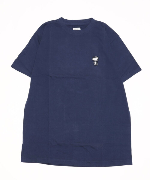 SNOOPY（スヌーピー） tシャツ 半袖 スヌーピー刺繍ワッペン Tシャツ