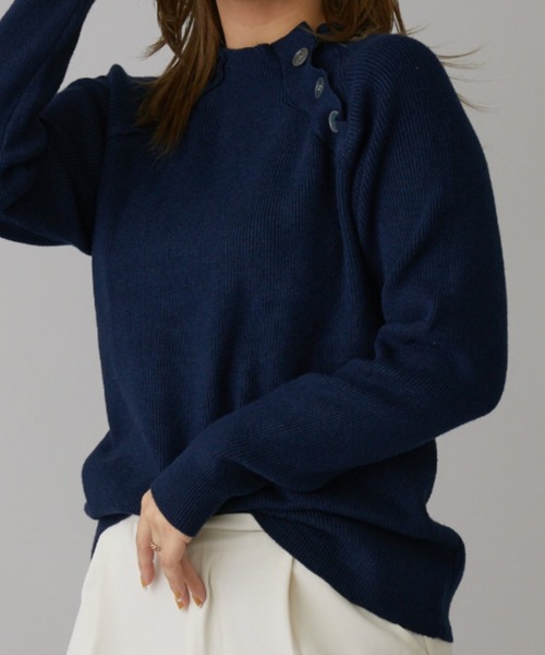 ニット セーター ハイネックボタンニット レディース : ZOZOTOWN Yahoo