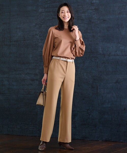 人気商品の中古品・新品・未使用品 自由区 tシャツ 「洗える」ハイカウントパフスリーブ カットソー トップス