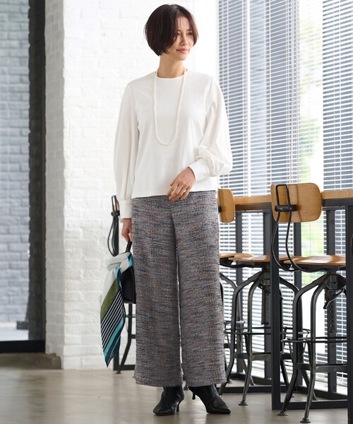 自由区 tシャツ 「洗える」ハイカウントパフスリーブ カットソー