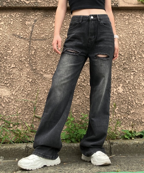 *JACQUEMUS* ダメージ加工ストレートデニムパンツ ジーンズ 2611419.jpg