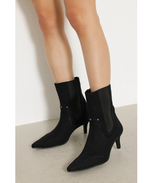 ラグアジェム　コットンヒールショートブーツ　ブラックM LAGUA GEM ブーツ COTTON HEEL ショートブーツ レディース