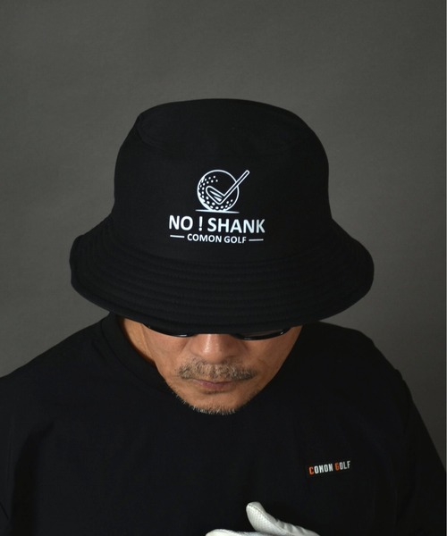 サンアルシデ　FUNNYHAT　ブラックハット 調整可能 COMONGOLF（コモンゴルフ） ゴルフ NO！SHANKロゴ入りサイズ調整可能