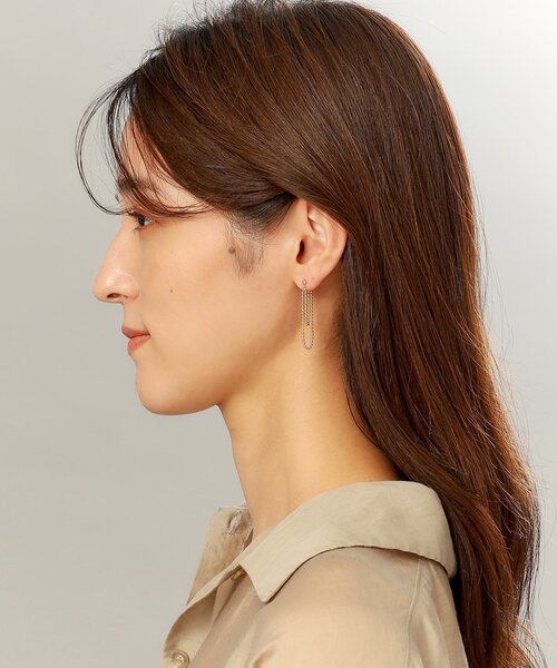 COCOSHNIK（ココシュニック） ピアス K10ボールチェーンドレープ