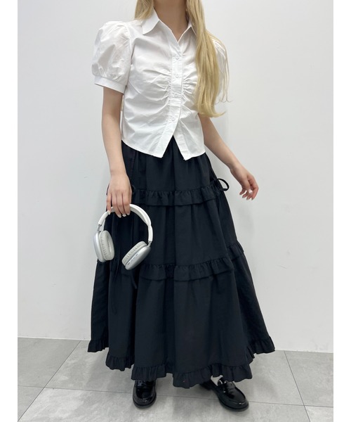 WC スカート 2WAY ナイロンティアードロングスカート「WEB限定カラー