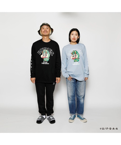 RUDIE'S tシャツ RUDIE'SxCRAYON SHINCHAN DRAGON LSTEE/ルー