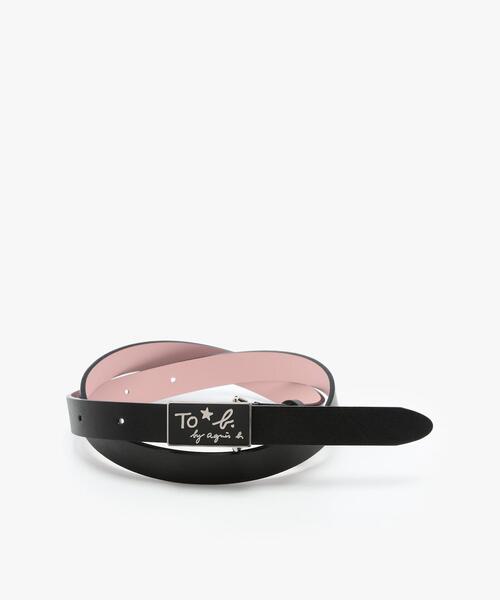 To b. by agnes ベルト ロゴバックルレザーベルト レディース