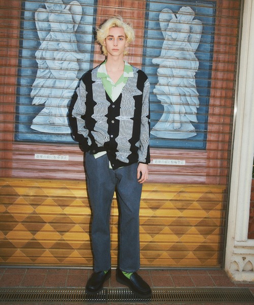 HUF ブラック カーディガン HUF 「HUF」 ニットカーディガン LARGE ブラック メンズ