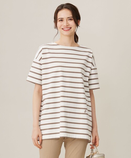 tシャツ 「洗える」ボーダーワイドBIG Tシャツ レディース