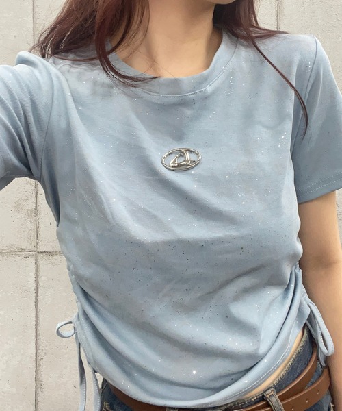 *上品モードな一枚*【CHANEL】コットンTシャツ 襟付き 790円均一SALE☆ テールカットカレッジビッグTシャツ レディース