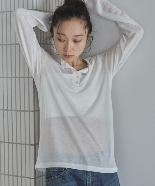 feepur（フェピュール） ヘンリーネック tシャツ シアーリブヘンリー