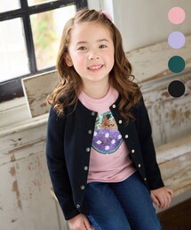 UNITED ARROWS ミンクポンポン付カーディガン（レディース/キッズ） any FAM カーディガン 音符ボタンカーディガン キッズ 子供服
