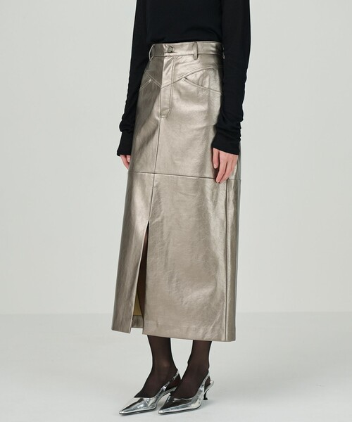 (J12123)新品　ダイヤグラム　クラッシュレザータイトスカート　36 クラッシュレザータイトスカート / GRACE CONTINENTAL | GRACE