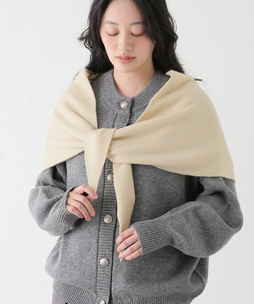 ASAUCE MELER アソースメレ　ショール　グレー　カシミア100% ASAUCE MELER アソースメレ AM24F-ST101 カシミヤマイクロ