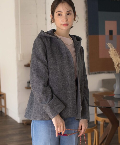 週末値下げ！【新品】パラスパレス　ウールモッサショートコート 組曲（KUMIKYOKU） コート アウター ウールモッサ ショートコート